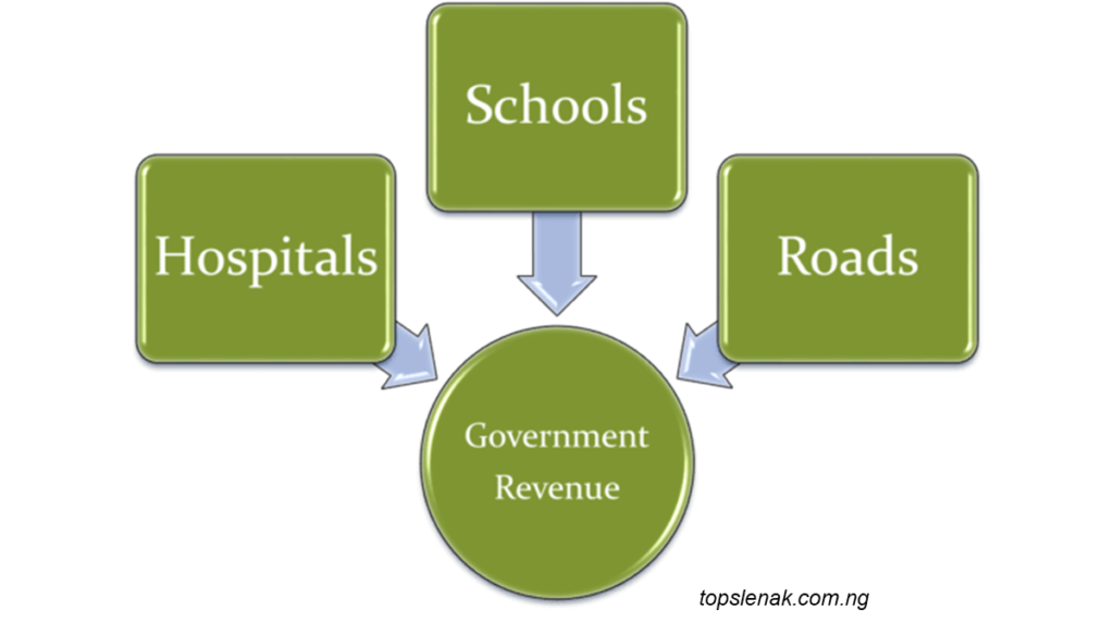 diagram showing uses of government revenue